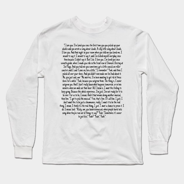 Ricky & Nini I love you scene from HSM:TM:TS! Long Sleeve T-Shirt by haleynicole11